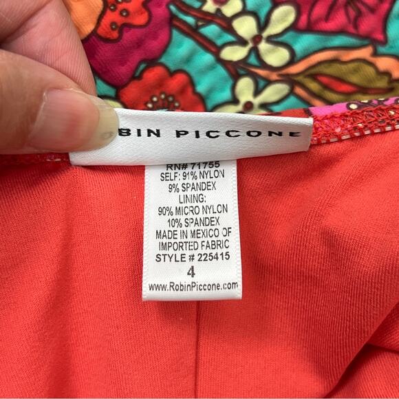 Robin Piccone Bibi Side-Cut Out Floral One-Piece Swimsuit 4 Small - Picture 6 of 7